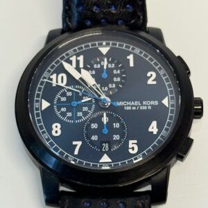 Michael Kors Men’s Chronograph Watch MK-5035 Black Leather